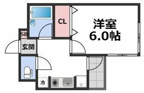 メルベーユ谷町【5階】の間取り