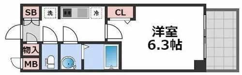 プレサンス谷町九丁目ディセオ【9階】の間取り