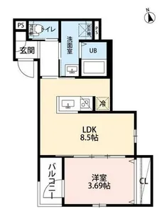 リュクスシティー黄金【2階】の間取り