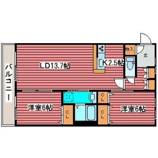 エクセルⅠ番館【205号室】の間取り