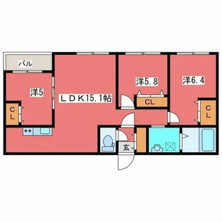 FRANZ TSUKISAMU KOEN【3階】の間取り
