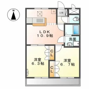 サンフィット・青山【1階】の間取り