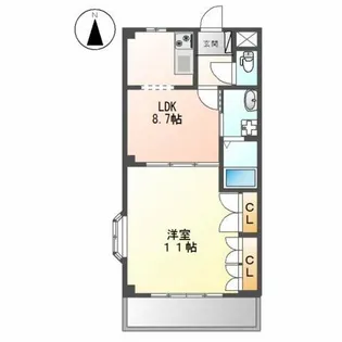 メゾン青樹Ⅱ【2階】の間取り