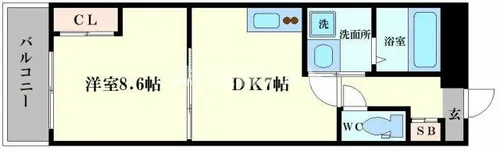 プリマルーチェ大正【3階】の間取り