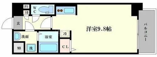 エグゼ大阪ドームⅡ【8階】の間取り