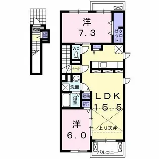 クレール カンパーニュ【2階】の間取り