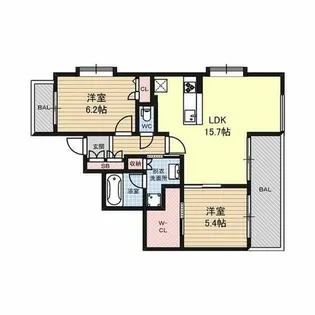プレサンス東別院リバーシア【10階】の間取り