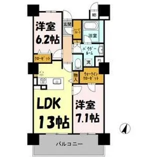 ロイヤルパークスERささしま【8階】の間取り