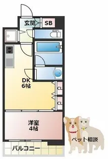 S-RESIDENCE淀屋橋【11階】の間取り
