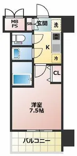スプランディッド中之島WEST【7階】の間取り