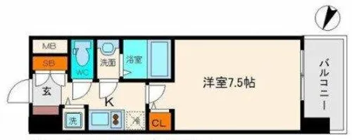 リッツ桜宮パークフロント【6階】の間取り