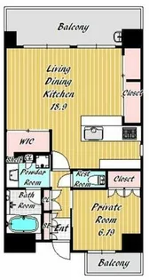 リーガル西天満Ⅱ【6階】の間取り