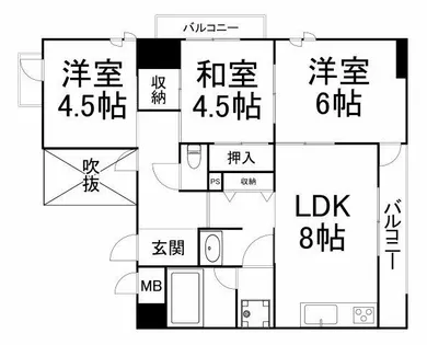 トータス西天満【10階】の間取り