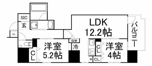 JASPER御堂筋本町【6階】の間取り
