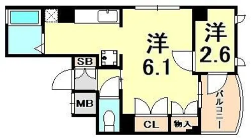 プリオーレ神戸2【4階】の間取り