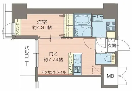 プレジオ難波ASIAN【11階】の間取り
