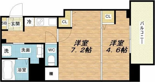 ヴィラ・セレーノ玉造本町【4階】の間取り