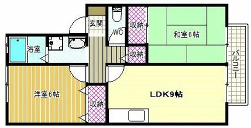 エクセルコーポ陵南【2階】の間取り