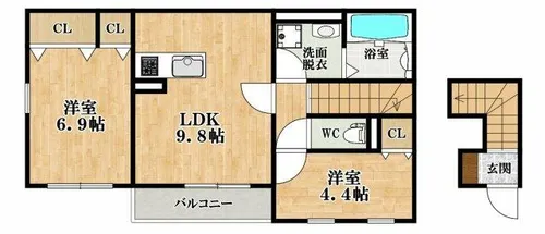 デュラ・カーサ ラセーヌ【2階】の間取り