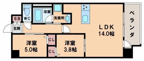 カウニス丸山通【4階】の間取り