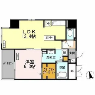 アビエール松屋町【10階】の間取り