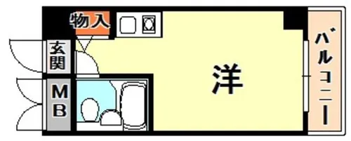 コスモプラザ三宮【5階】の間取り