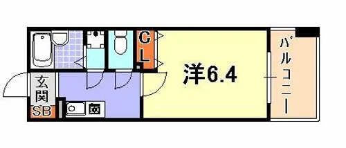 プレサンス新神戸【7階】の間取り