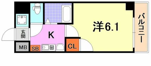 エステムコート新神戸エリタージュ【5階】の間取り