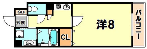 アミーグランコート三宮【8階】の間取り