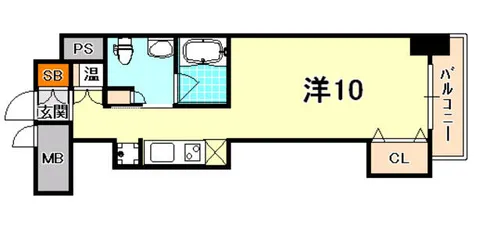 レジディア神戸磯上【10階】の間取り