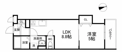 フォレストクリエオーレ上島町壱番館【1階】の間取り