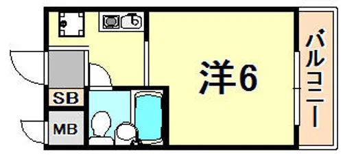 ライオンズマンション三宮【11階】の間取り