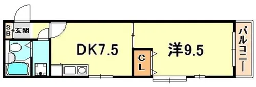 エクセレントリブ六甲【2階】の間取り
