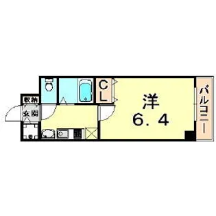 プレサンス三ノ宮駅前プライムタイム【4階】の間取り