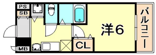 プレサンス神戸裁判所前デリシア【7階】の間取り