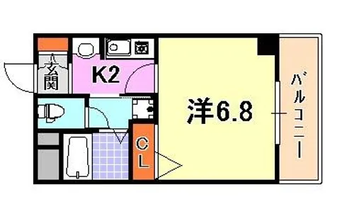 プレサンス神戸みなと元町【7階】の間取り