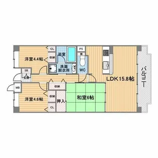 NTPRレジデンス甲子園四番町(旧 甲子園四番町ハイツ)【3階】の間取り