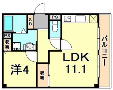 エルフラット【1階】の間取り