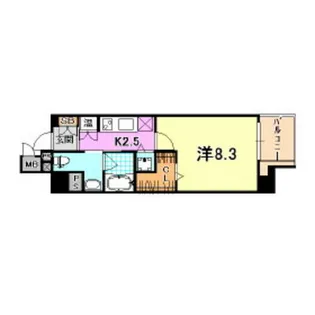 レジディア神戸磯上【5階】の間取り