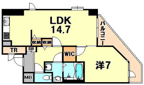 プレサンス神戸駅前グランツ【13階】の間取り