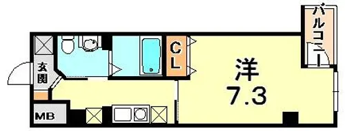 クレアール神戸【7階】の間取り