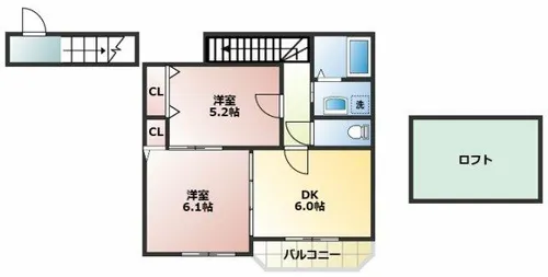 シャルマンコートB【2階】の間取り