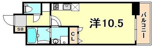 WILLDO三宮イースト【2階】の間取り