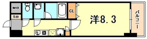 WILLDO三宮イースト【5階】の間取り