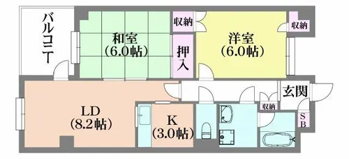 兵庫県神戸市兵庫区荒田町3丁目【マンション】の間取り