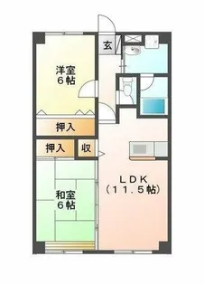 サンライズヒルカワイ【3階】の間取り