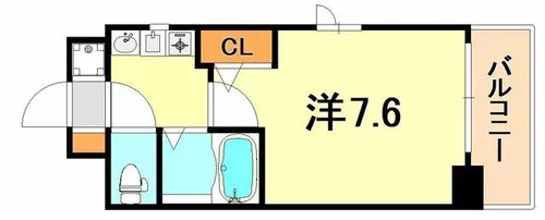 エステムコート三宮山手2ソアーレ【13階】の間取り