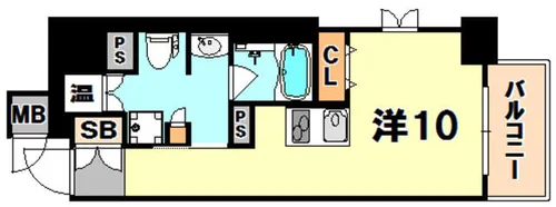 レジディア神戸磯上【9階】の間取り