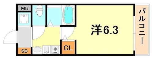 エステムコート新神戸エリタージュ【9階】の間取り