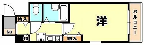 エスリード三宮フラワーロード【5階】の間取り